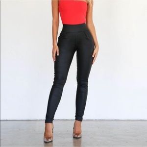 Tiger Mist Faux Leather Back It Up Pants